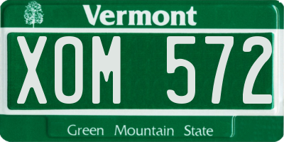 VT license plate XOM572