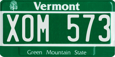 VT license plate XOM573