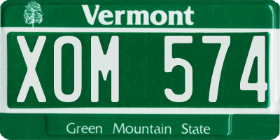VT license plate XOM574