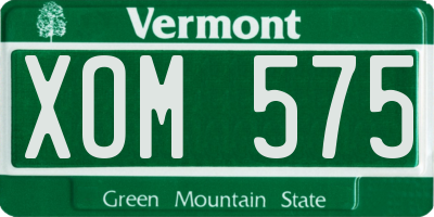 VT license plate XOM575
