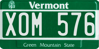 VT license plate XOM576