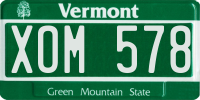 VT license plate XOM578