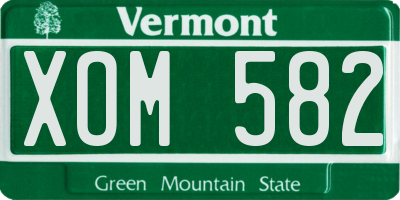 VT license plate XOM582