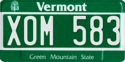 VT license plate XOM583