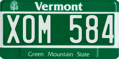 VT license plate XOM584