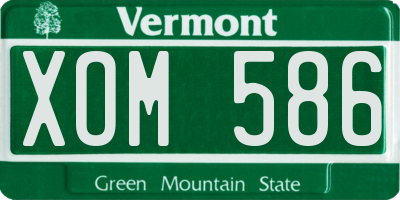 VT license plate XOM586