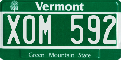 VT license plate XOM592