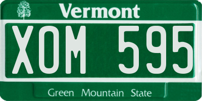 VT license plate XOM595