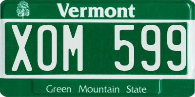 VT license plate XOM599