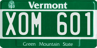VT license plate XOM601