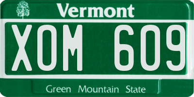 VT license plate XOM609