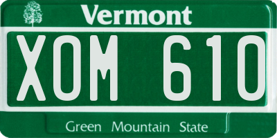 VT license plate XOM610
