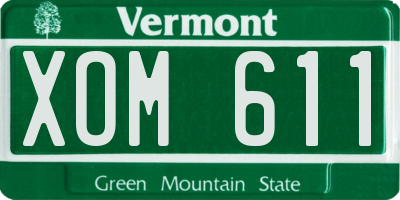 VT license plate XOM611