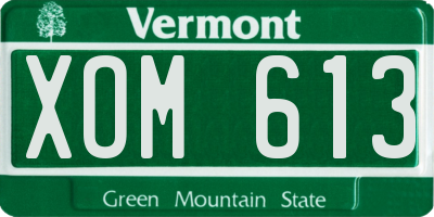 VT license plate XOM613