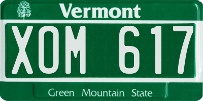 VT license plate XOM617