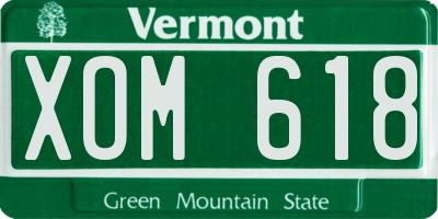 VT license plate XOM618