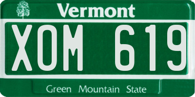 VT license plate XOM619