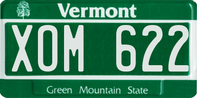 VT license plate XOM622