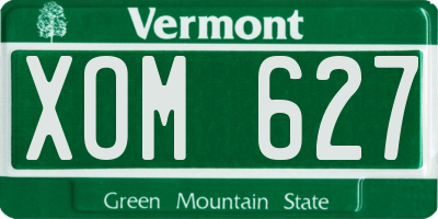 VT license plate XOM627