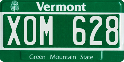 VT license plate XOM628