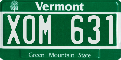 VT license plate XOM631