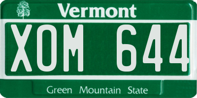 VT license plate XOM644