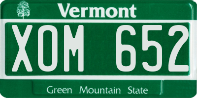 VT license plate XOM652