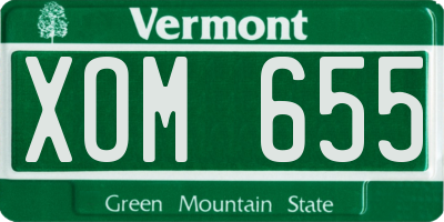 VT license plate XOM655