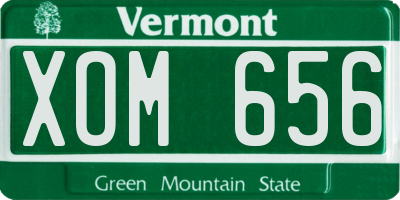 VT license plate XOM656
