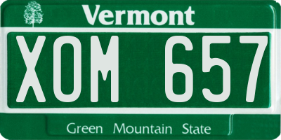 VT license plate XOM657