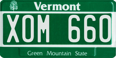 VT license plate XOM660