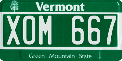VT license plate XOM667