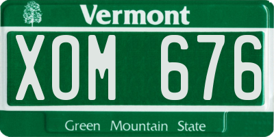 VT license plate XOM676