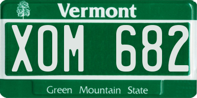 VT license plate XOM682