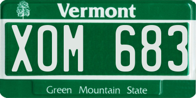 VT license plate XOM683