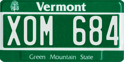 VT license plate XOM684