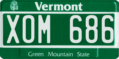 VT license plate XOM686