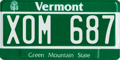 VT license plate XOM687