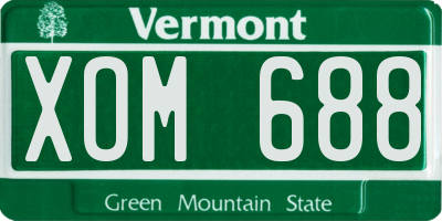 VT license plate XOM688