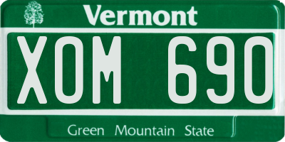 VT license plate XOM690