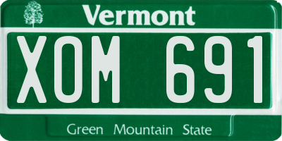 VT license plate XOM691