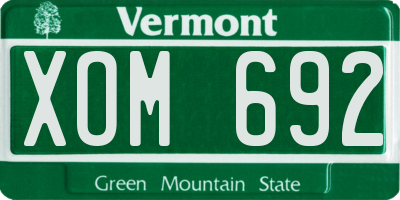 VT license plate XOM692