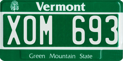 VT license plate XOM693