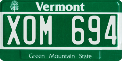 VT license plate XOM694