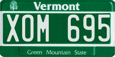 VT license plate XOM695
