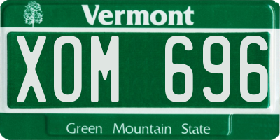 VT license plate XOM696