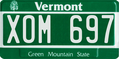 VT license plate XOM697