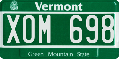 VT license plate XOM698