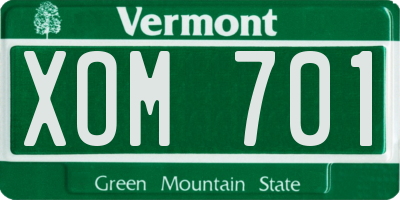 VT license plate XOM701