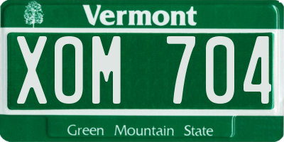 VT license plate XOM704